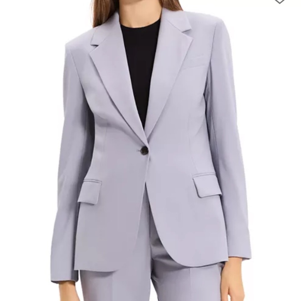 Theory Wool Lynnia Blazer in Harbor Blue size 6